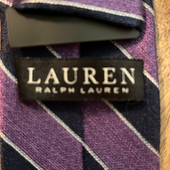 RALPH LAUREN Mens SLIM tie Graphic Stripe Print Purple & Blue Career fun $89 NEW - Picture 6 of 16